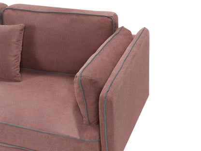  Corner Sofa 3 Seater ALTAN Fabric Burgundy Right Hand