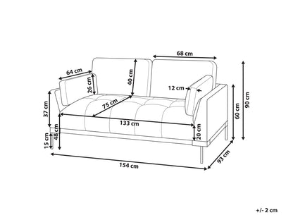  Sofa 2 Seater SKAVEN Fabric Light Beige