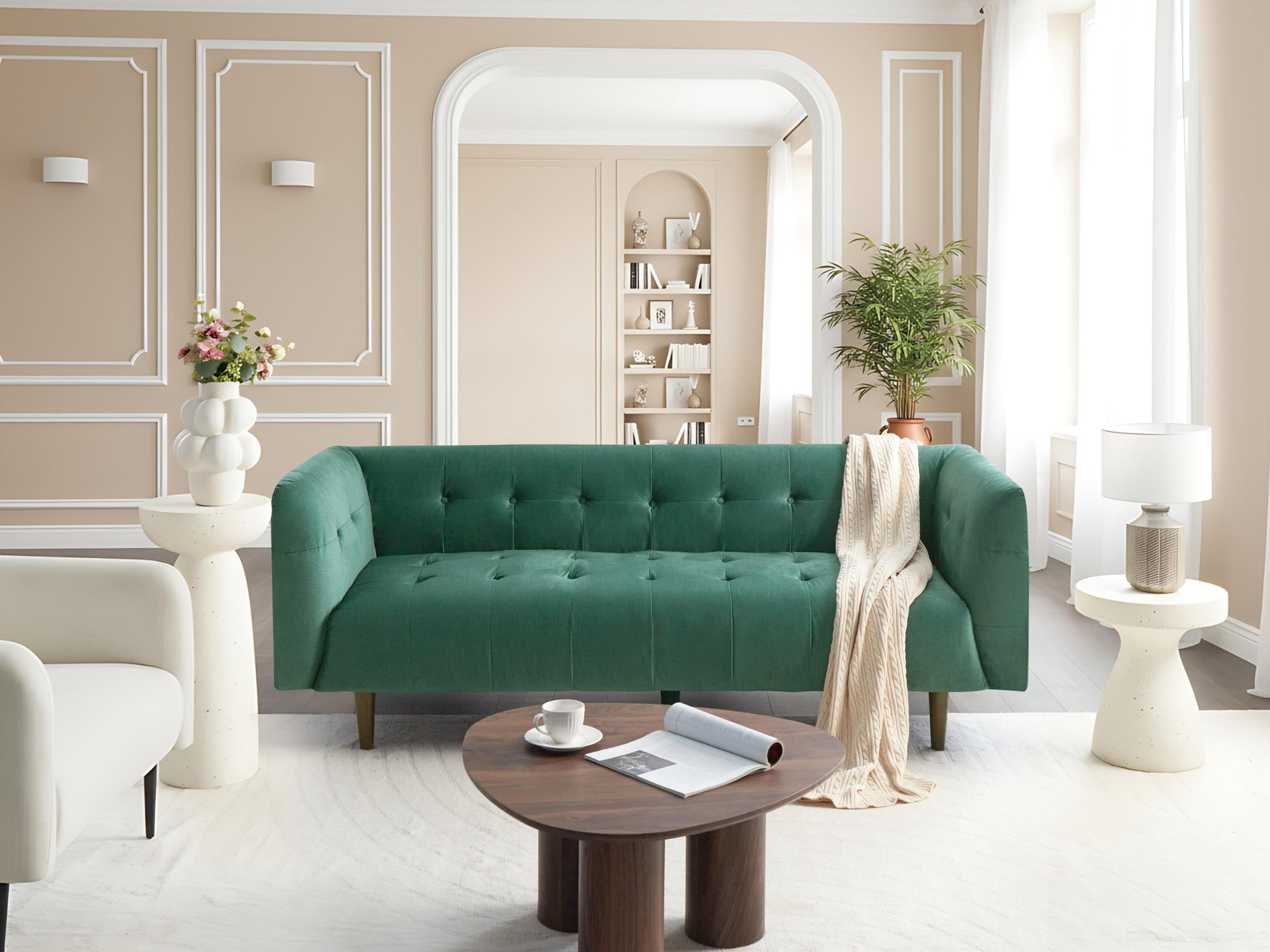  Sofa 3 Seater BYSKE Fabric Green