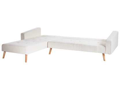  Corner Sofa Bed 4 Seater VADSO Boucle Off-White Right Hand