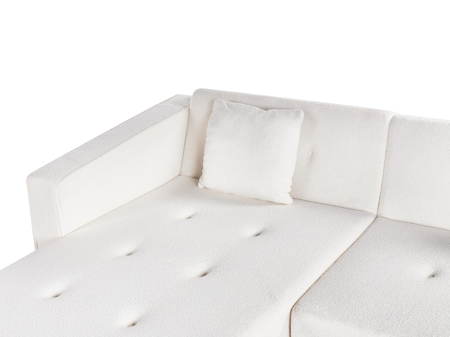  Corner Sofa Bed 4 Seater VADSO Boucle Off-White Right Hand