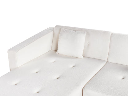  Corner Sofa Bed 4 Seater VADSO Boucle Off-White Right Hand