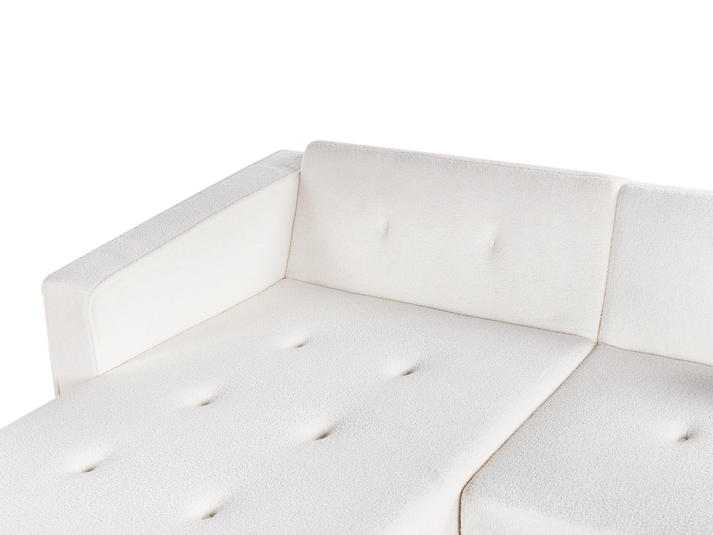  Corner Sofa Bed 4 Seater VADSO Boucle Off-White Right Hand