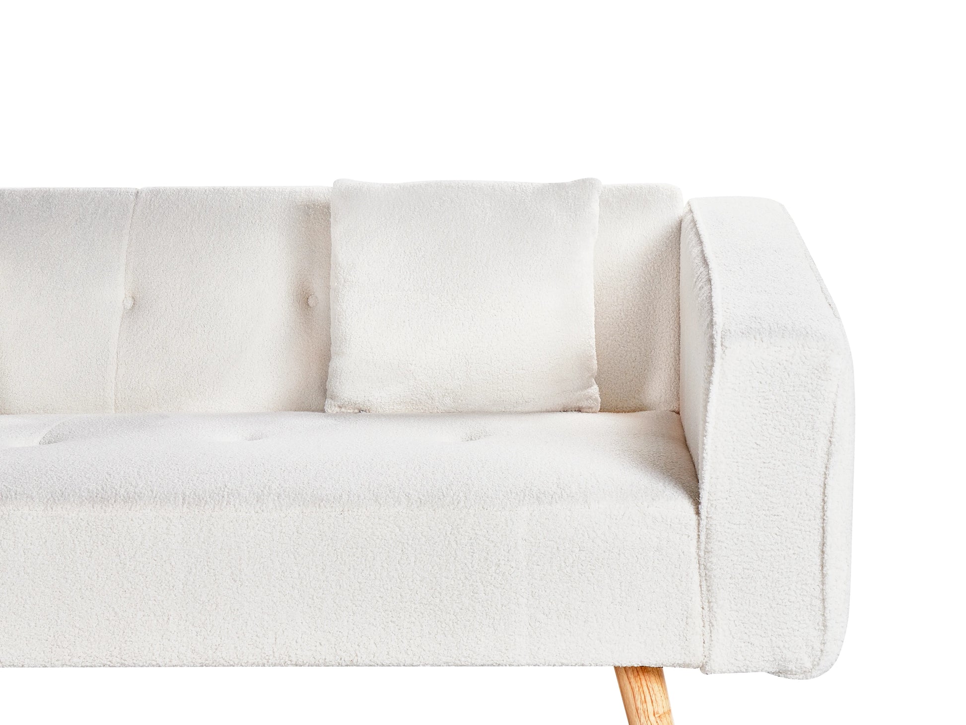  Corner Sofa Bed 4 Seater VADSO Boucle Off-White Right Hand