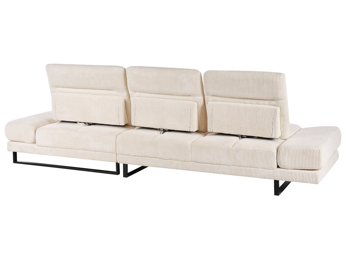  Corner Sofa 4 Seater IKAST Corduroy Beige Left Hand