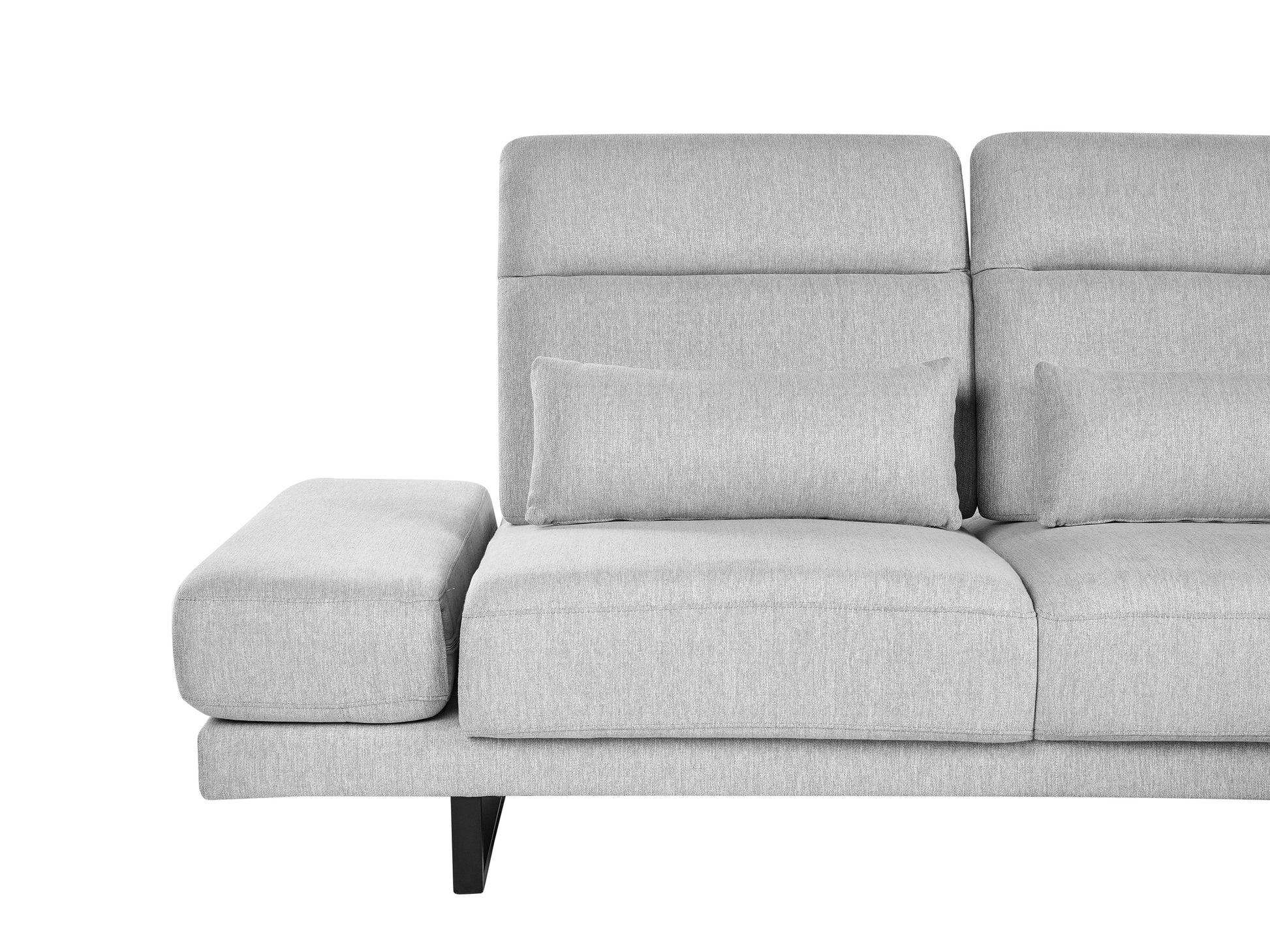  Corner Sofa 4 Seater IKAST Fabric Light Grey Right Hand