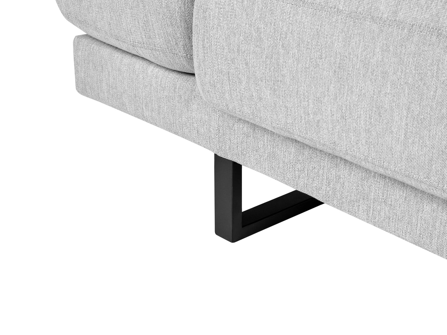  Corner Sofa 4 Seater IKAST Fabric Light Grey Right Hand