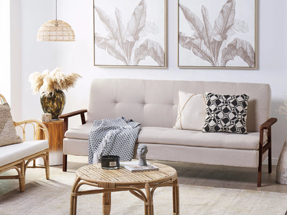  Sofa Bed 3 Seater TJORN Fabric Beige