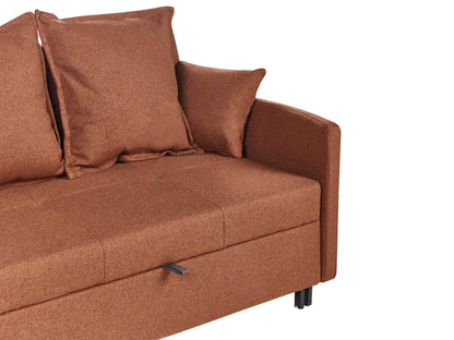  Sofa Bed 2 Seater HOVIN Fabric Golden Brown