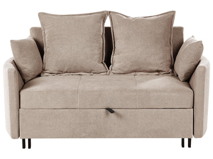  Sofa Bed 2 Seater HOVIN Fabric Taupe