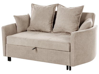  Sofa Bed 2 Seater HOVIN Fabric Taupe