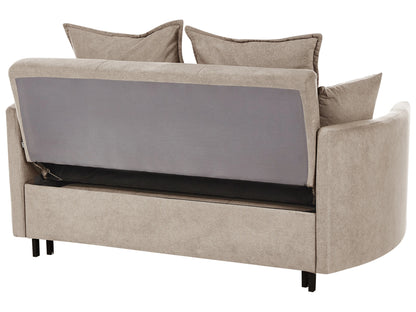  Sofa Bed 2 Seater HOVIN Fabric Taupe