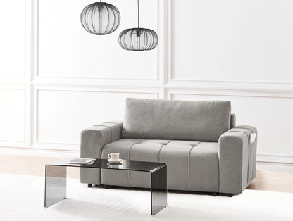  Sofa Bed 2 Seater INNVIK Fabric Light Grey With Storage