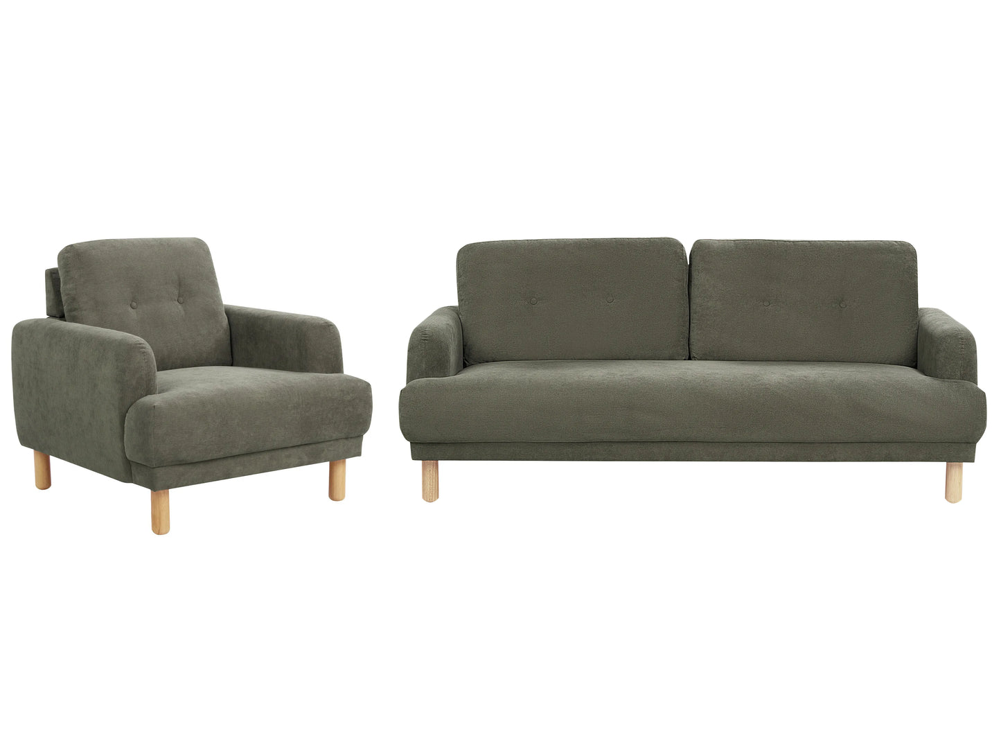  Living Room Set 4 Seater TUVE Corduroy Dark Green