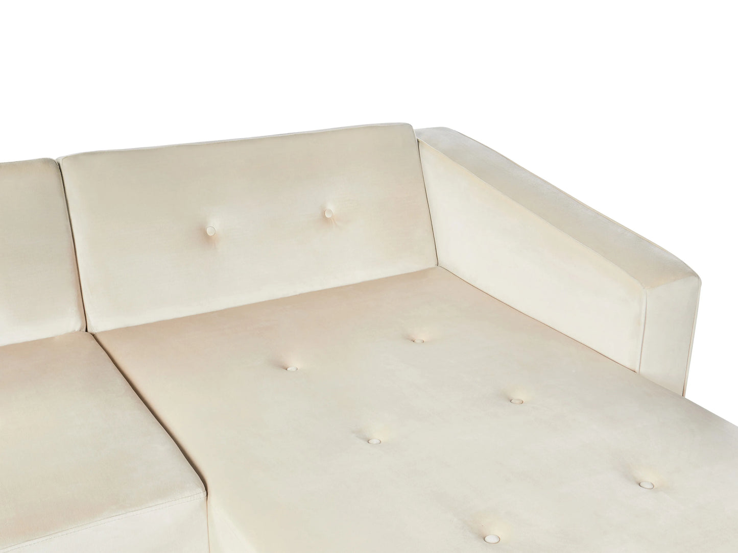 Corner Sofa Bed 4 Seater VADSO Velvet Light Beige Left Hand