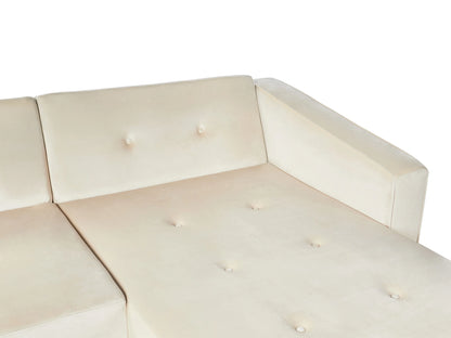  Corner Sofa Bed 4 Seater VADSO Velvet Light Beige Left Hand