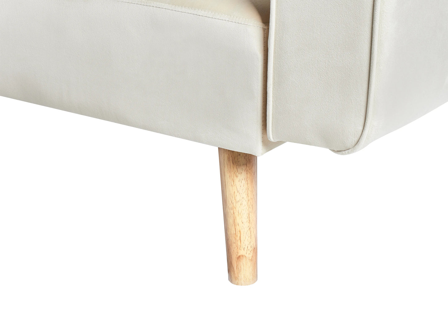  Corner Sofa Bed 4 Seater VADSO Velvet Light Beige Left Hand