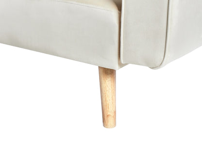  Corner Sofa Bed 4 Seater VADSO Velvet Light Beige Left Hand