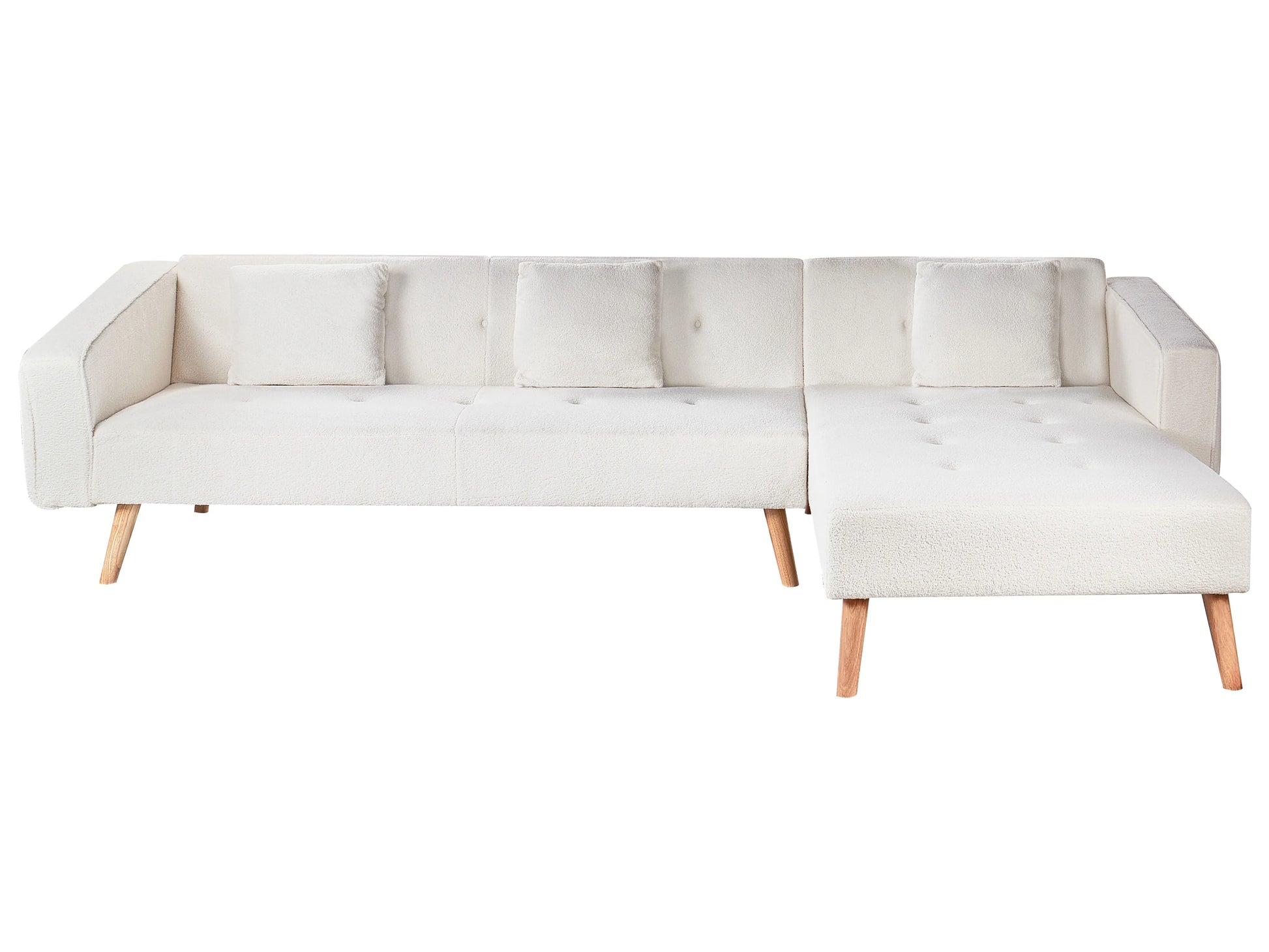  Corner Sofa Bed 4 Seater VADSO Boucle Off-White Left Hand