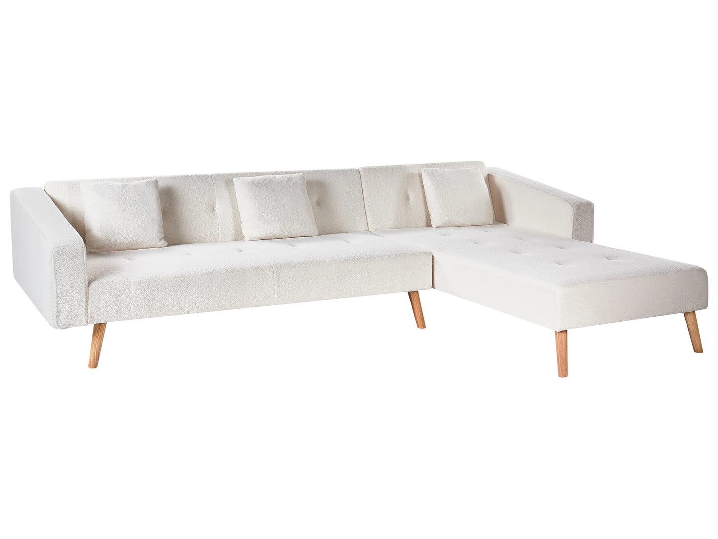  Corner Sofa Bed 4 Seater VADSO Boucle Off-White Left Hand
