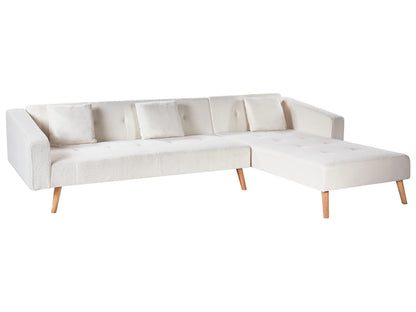 Corner Sofa Bed 4 Seater VADSO Boucle Off-White Left Hand
