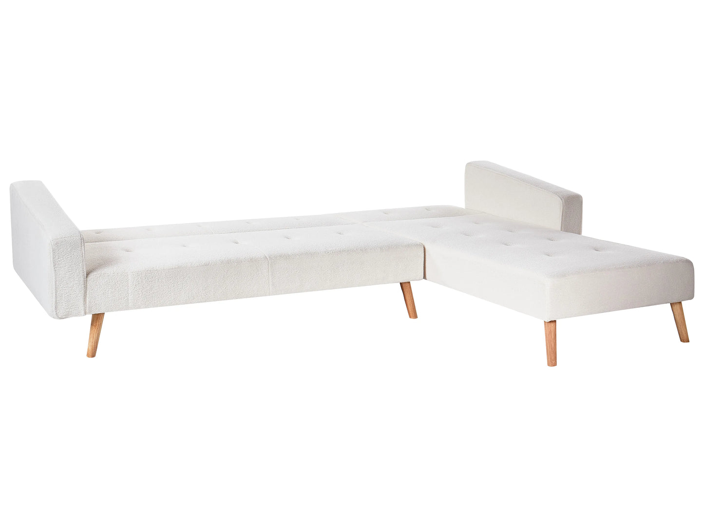  Corner Sofa Bed 4 Seater VADSO Boucle Off-White Left Hand
