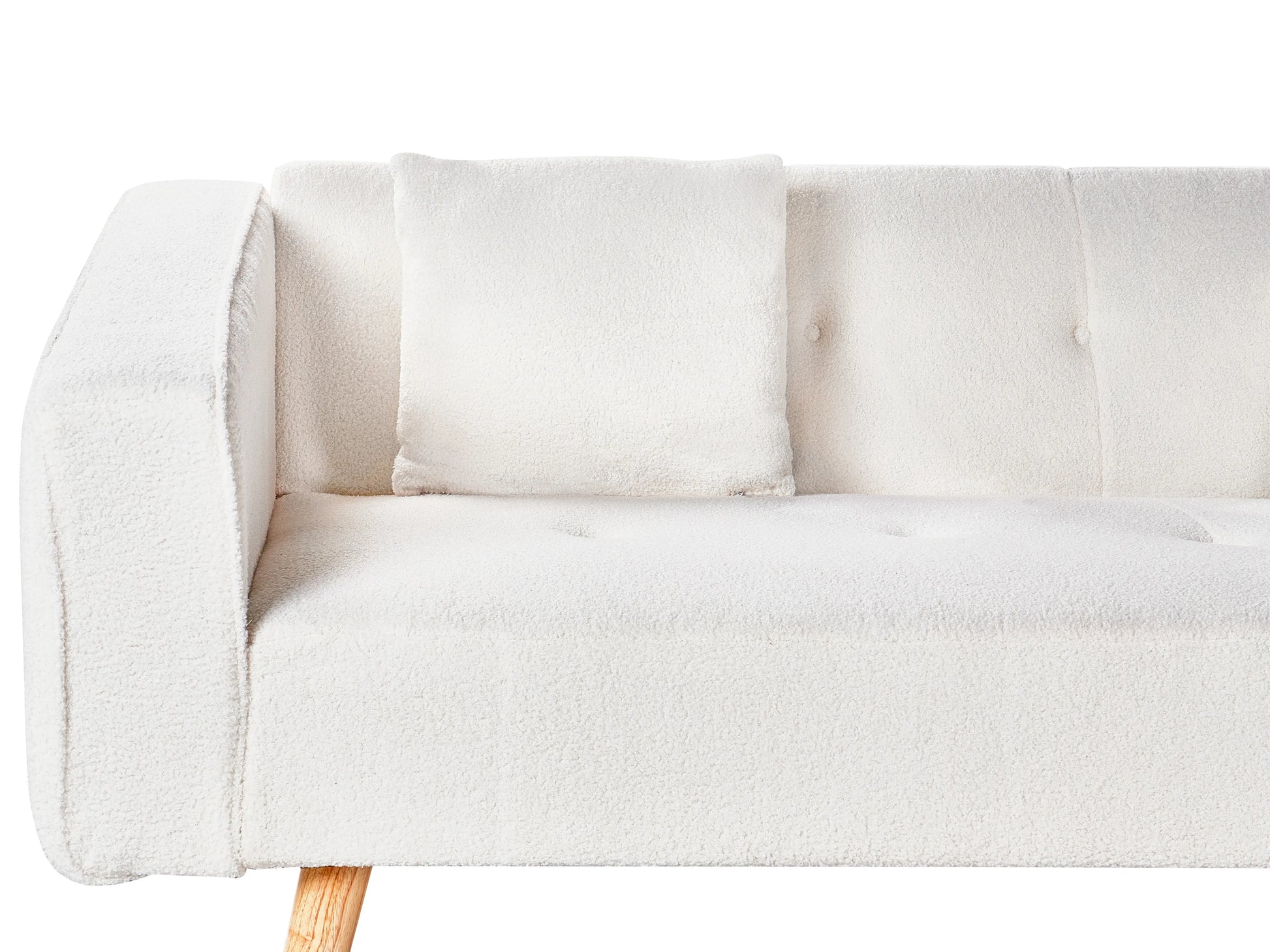  Corner Sofa Bed 4 Seater VADSO Boucle Off-White Left Hand