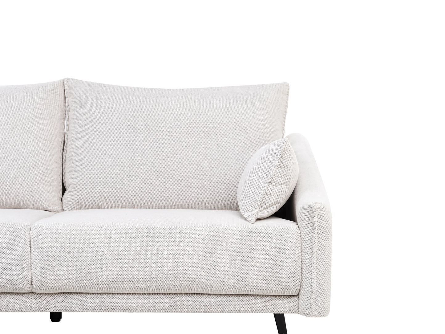  Corner Sofa 3 Seater VARDE Fabric Off-White Right Hand