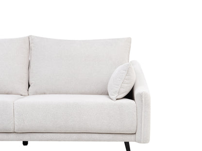  Corner Sofa 3 Seater VARDE Fabric Off-White Right Hand