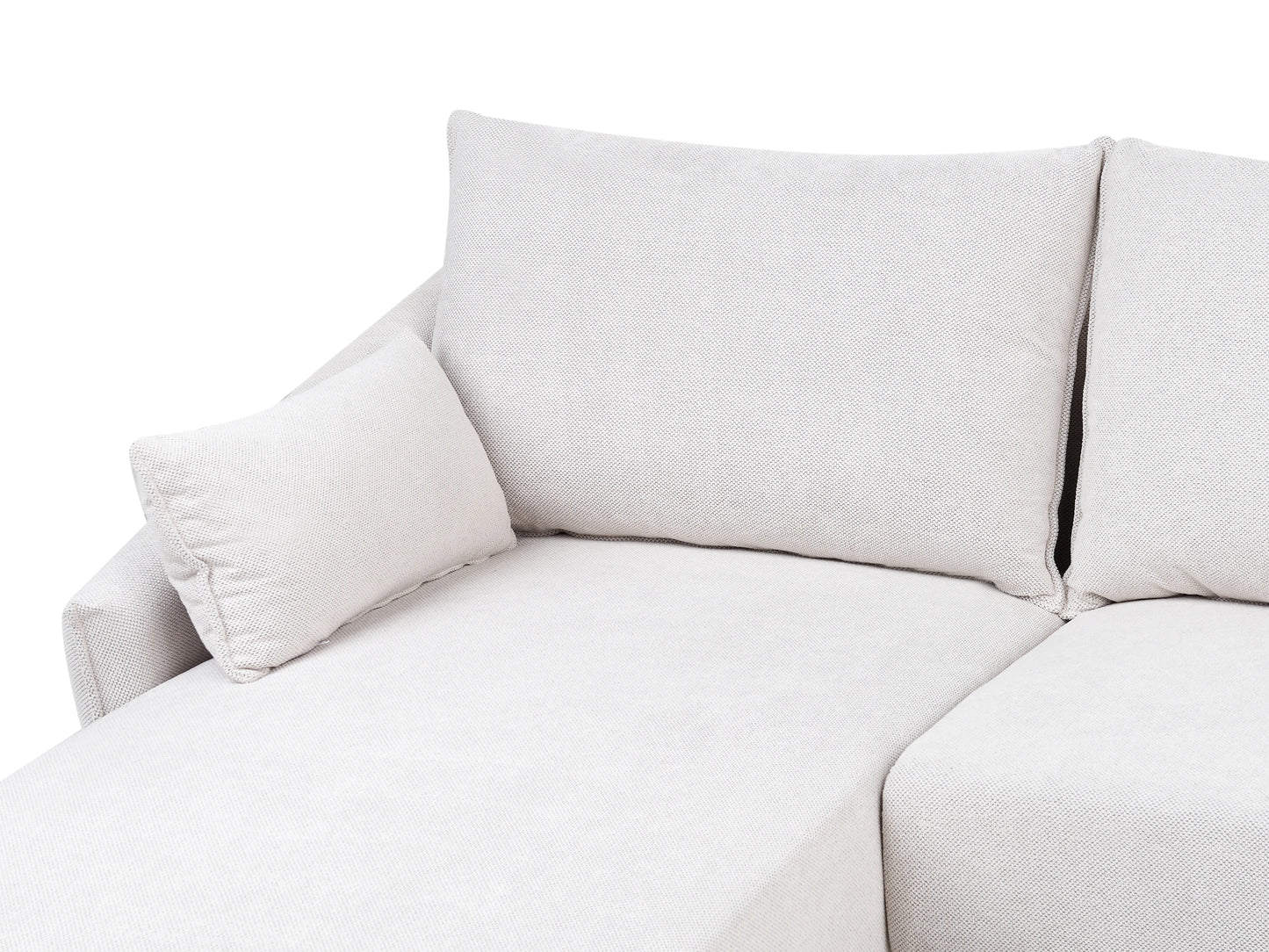  Corner Sofa 3 Seater VARDE Fabric Off-White Right Hand
