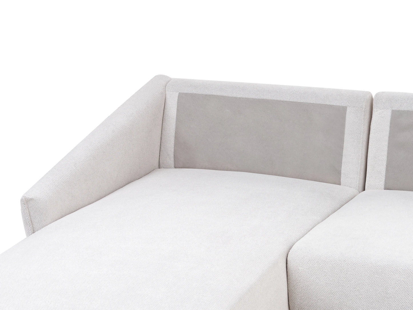  Corner Sofa 3 Seater VARDE Fabric Off-White Right Hand