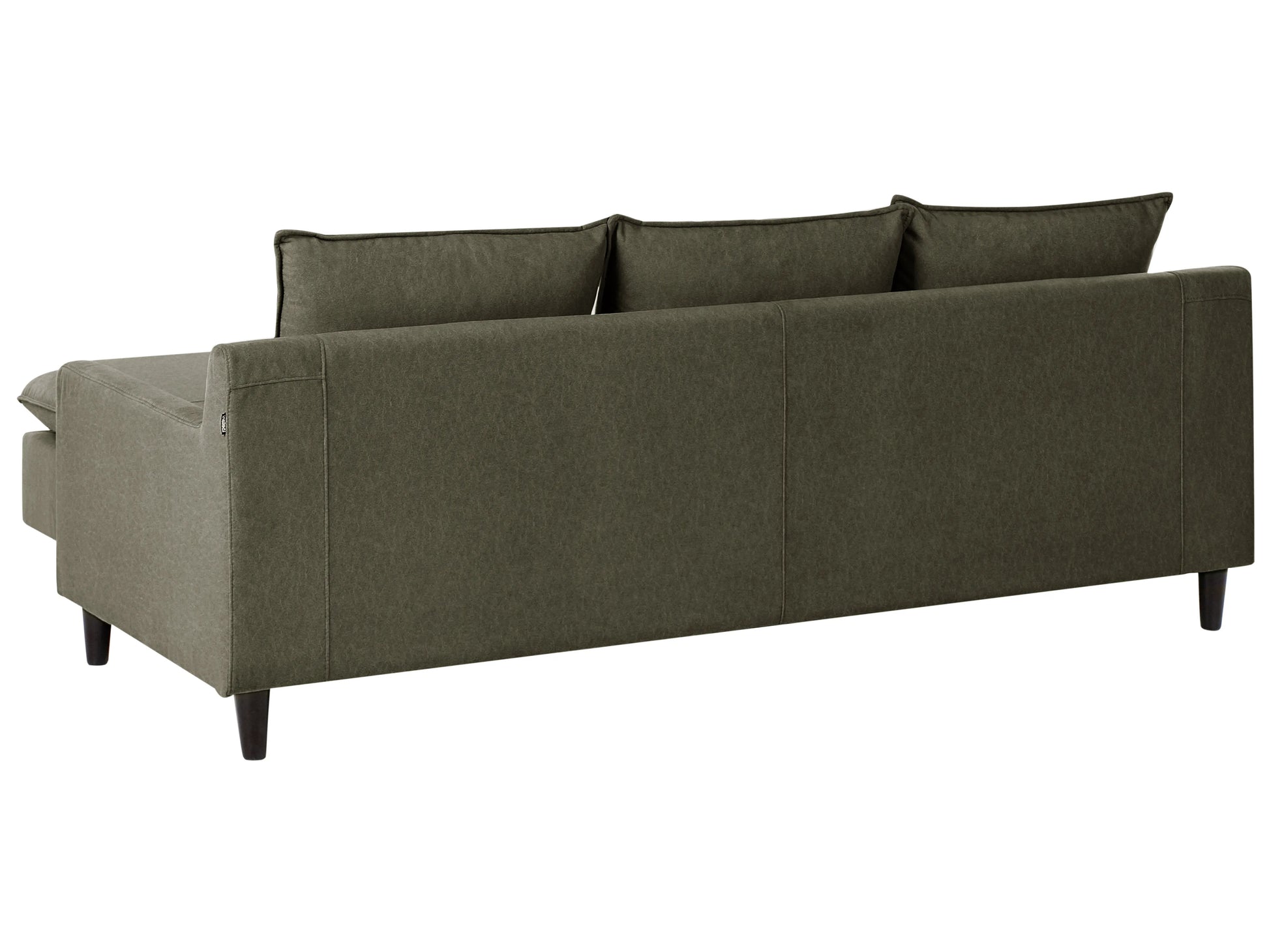  Corner Sofa 3 Seater ELVENES Fabric Dark Green Left Hand