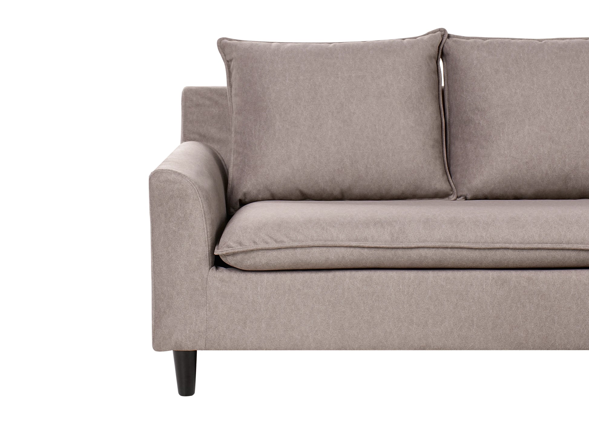  Corner Sofa 3 Seater ELVENES Fabric Taupe Left Hand