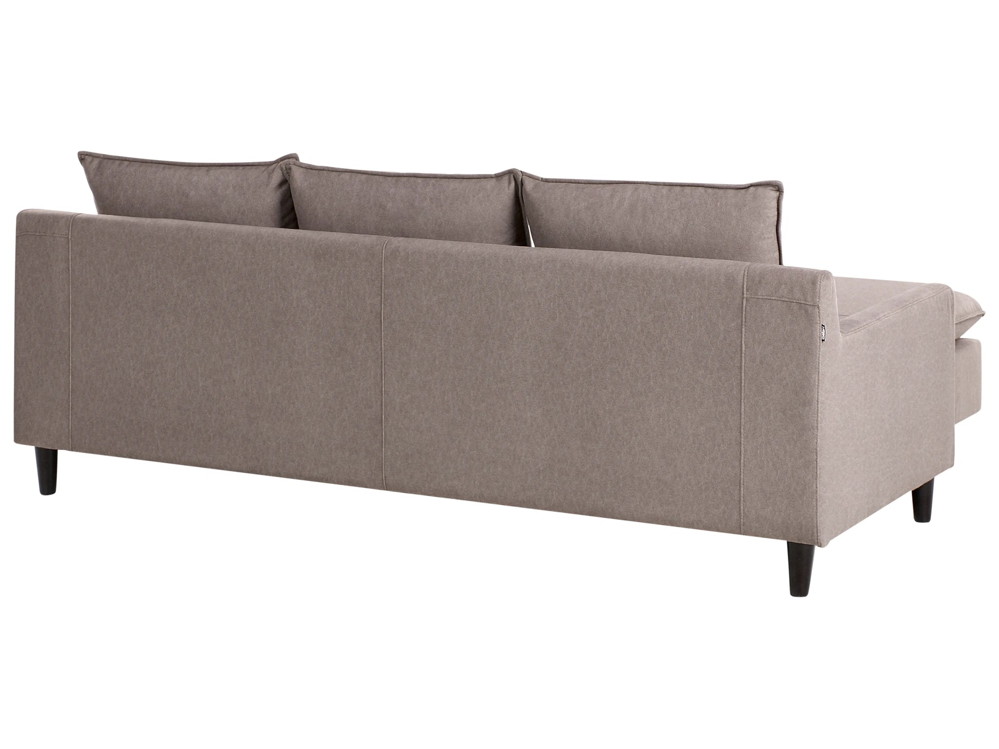  Corner Sofa 3 Seater ELVENES Fabric Taupe Right Hand