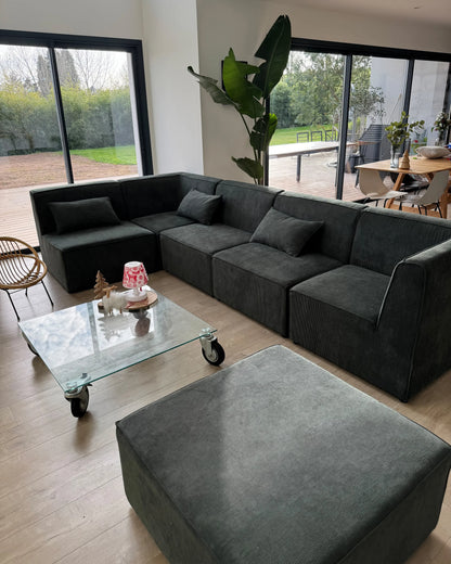  1-Seat Section LEMVIG Corduroy Dark Green
