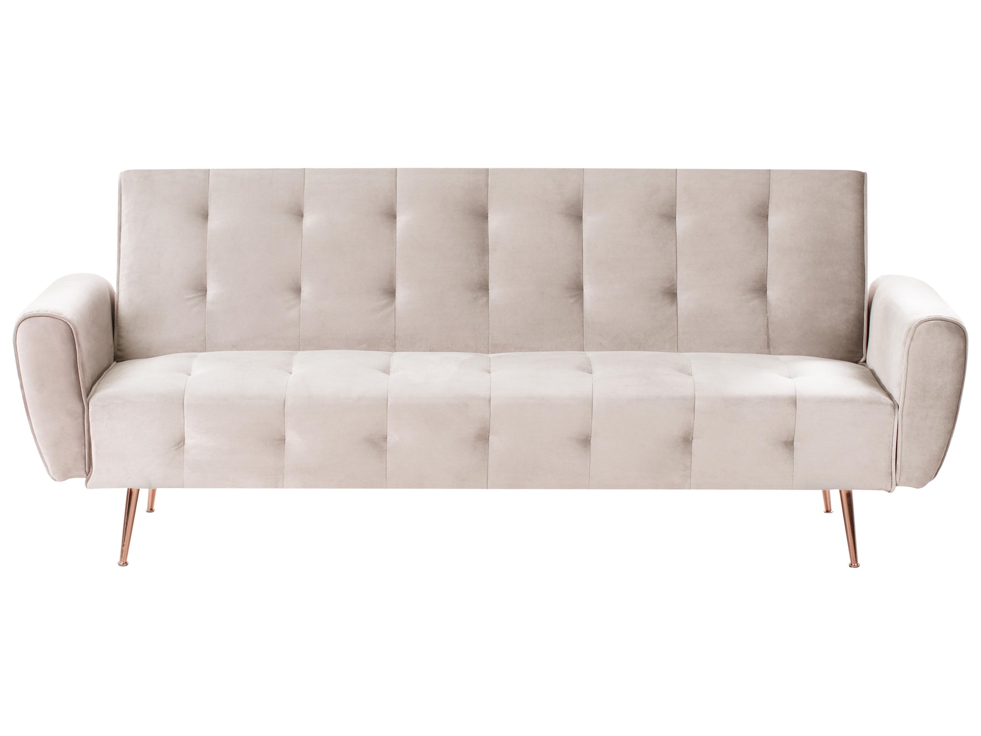  Sofa Bed 3 Seater SELNES Velvet Light Beige