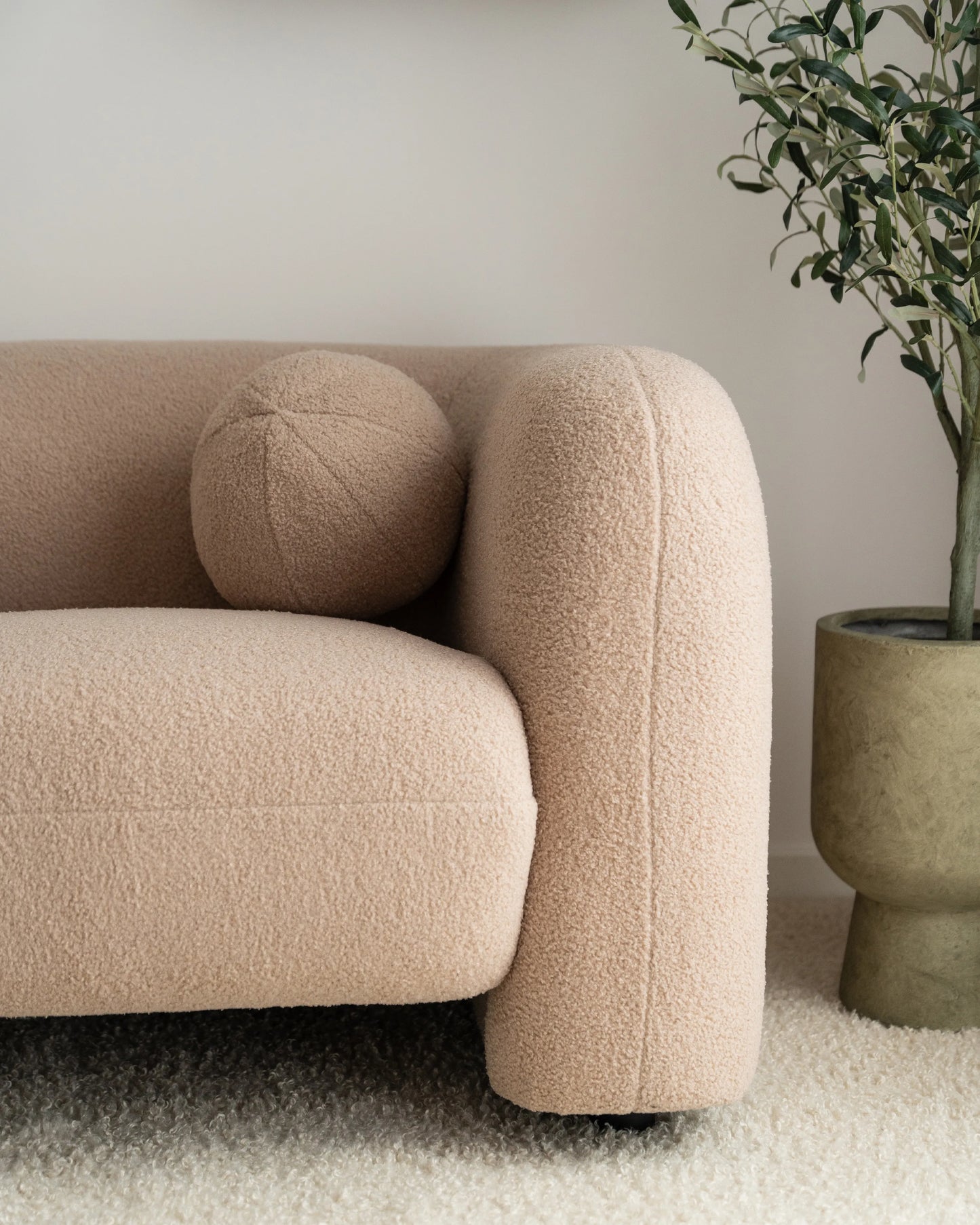  Sofa 3 Seater LEIREN Boucle Beige