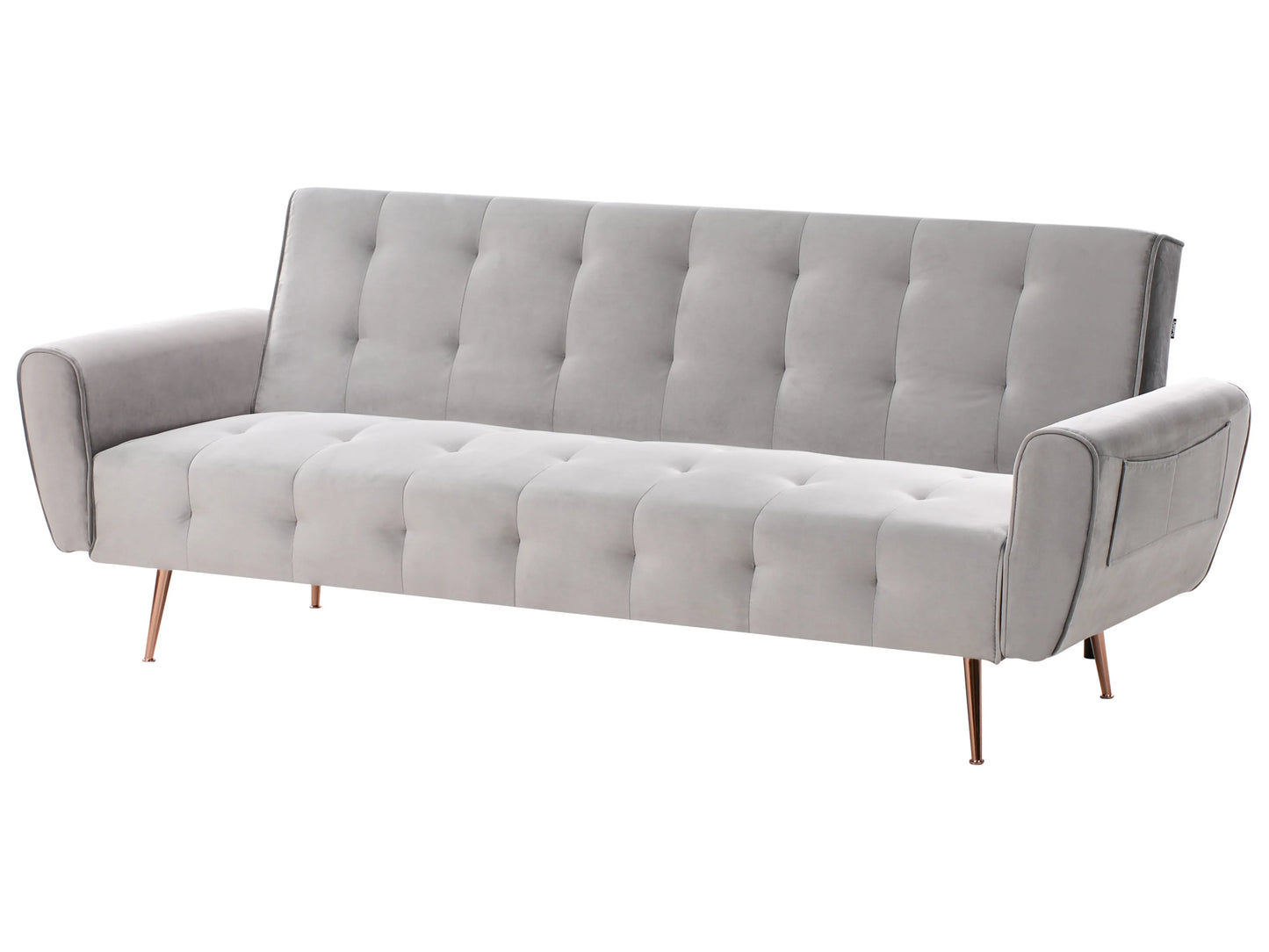  Sofa Bed 3 Seater SELNES Velvet Light Grey
