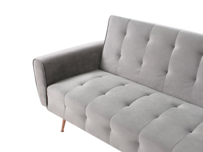  Sofa Bed 3 Seater SELNES Velvet Light Grey