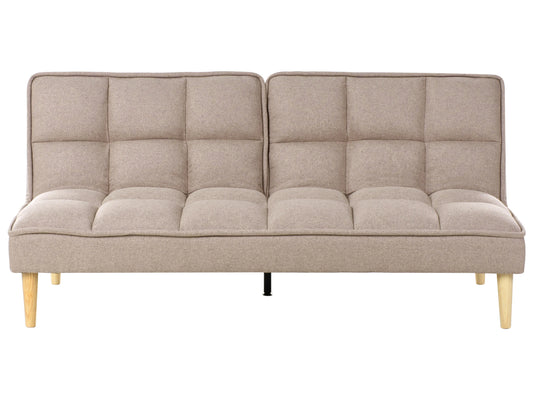  Sofa Bed 3 Seater SILJAN Fabric Light Brown