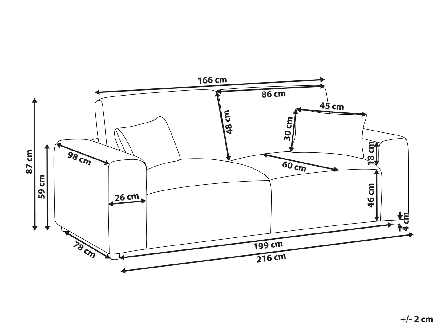  3 Seater SANDORA Corduroy Off-White