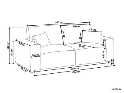  3 Seater SANDORA Corduroy Off-White