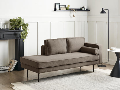  Right-Hand Chaise Lounge MIRAMAS Fabric Brown