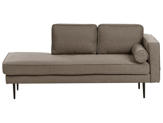  Right-Hand Chaise Lounge MIRAMAS Fabric Brown