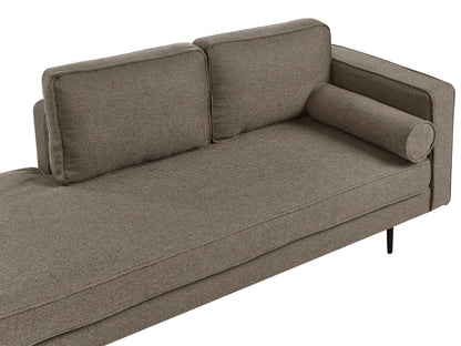  Right-Hand Chaise Lounge MIRAMAS Fabric Brown