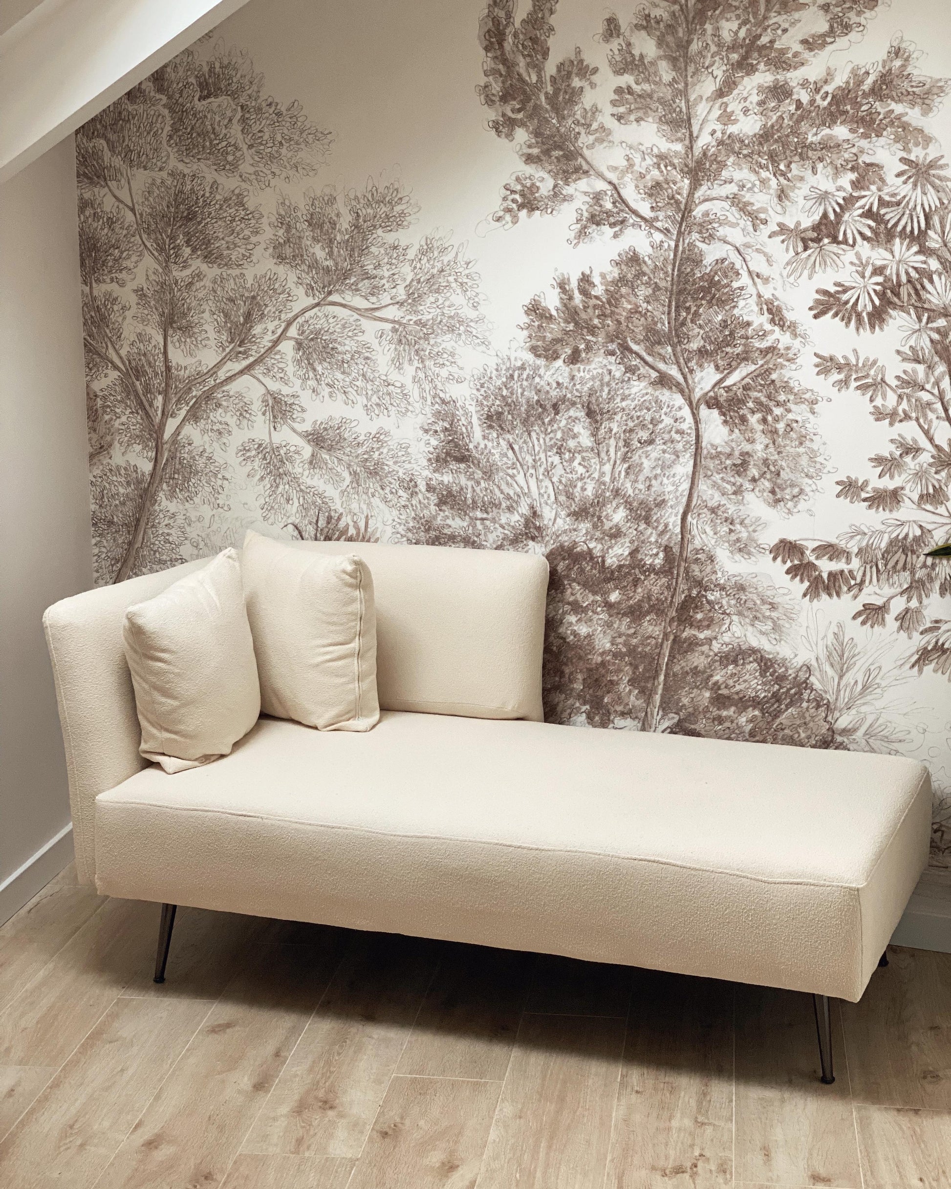  Left-Hand Chaise Lounge RIOM Fabric White