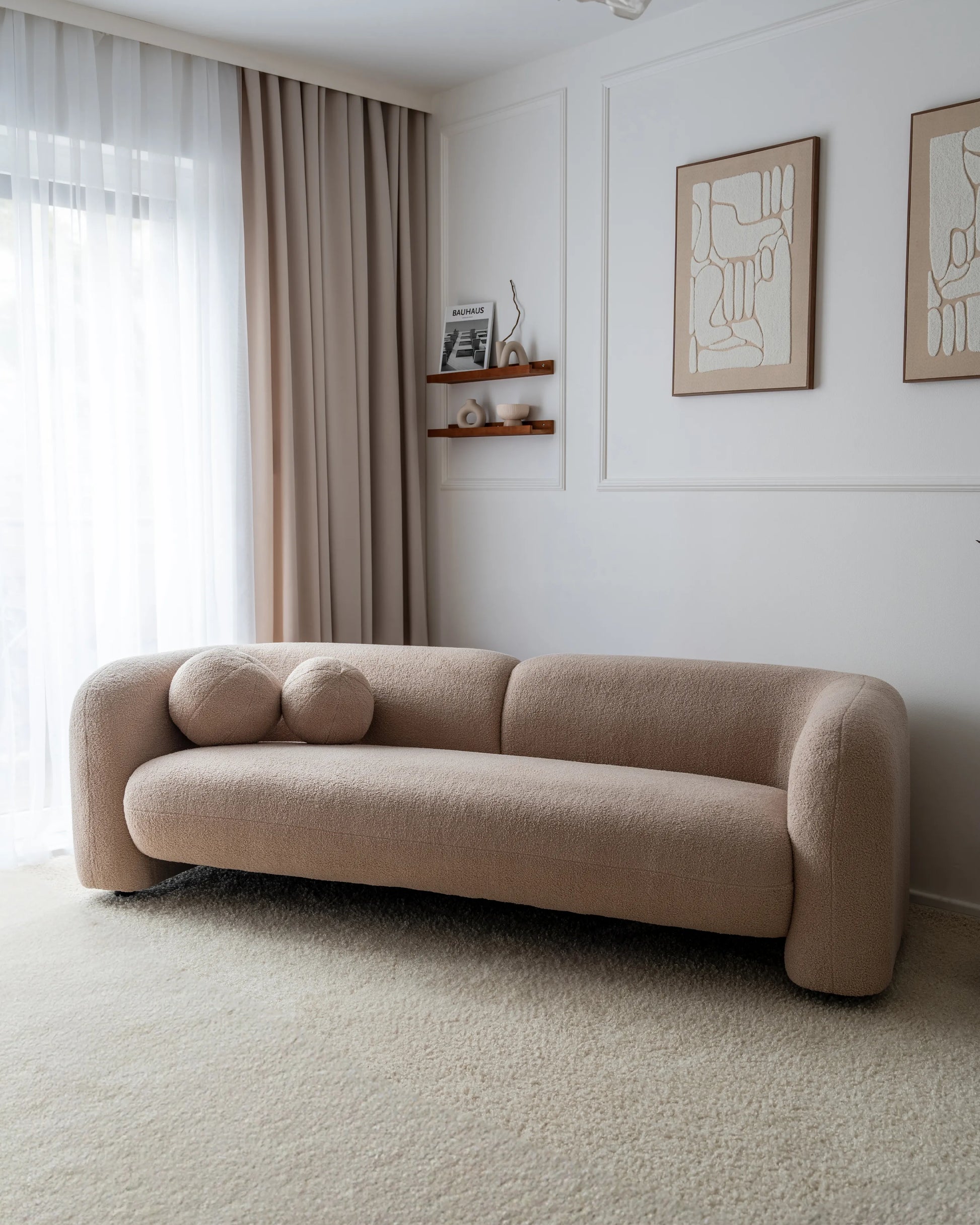  Sofa 3 Seater LEIREN Boucle Beige