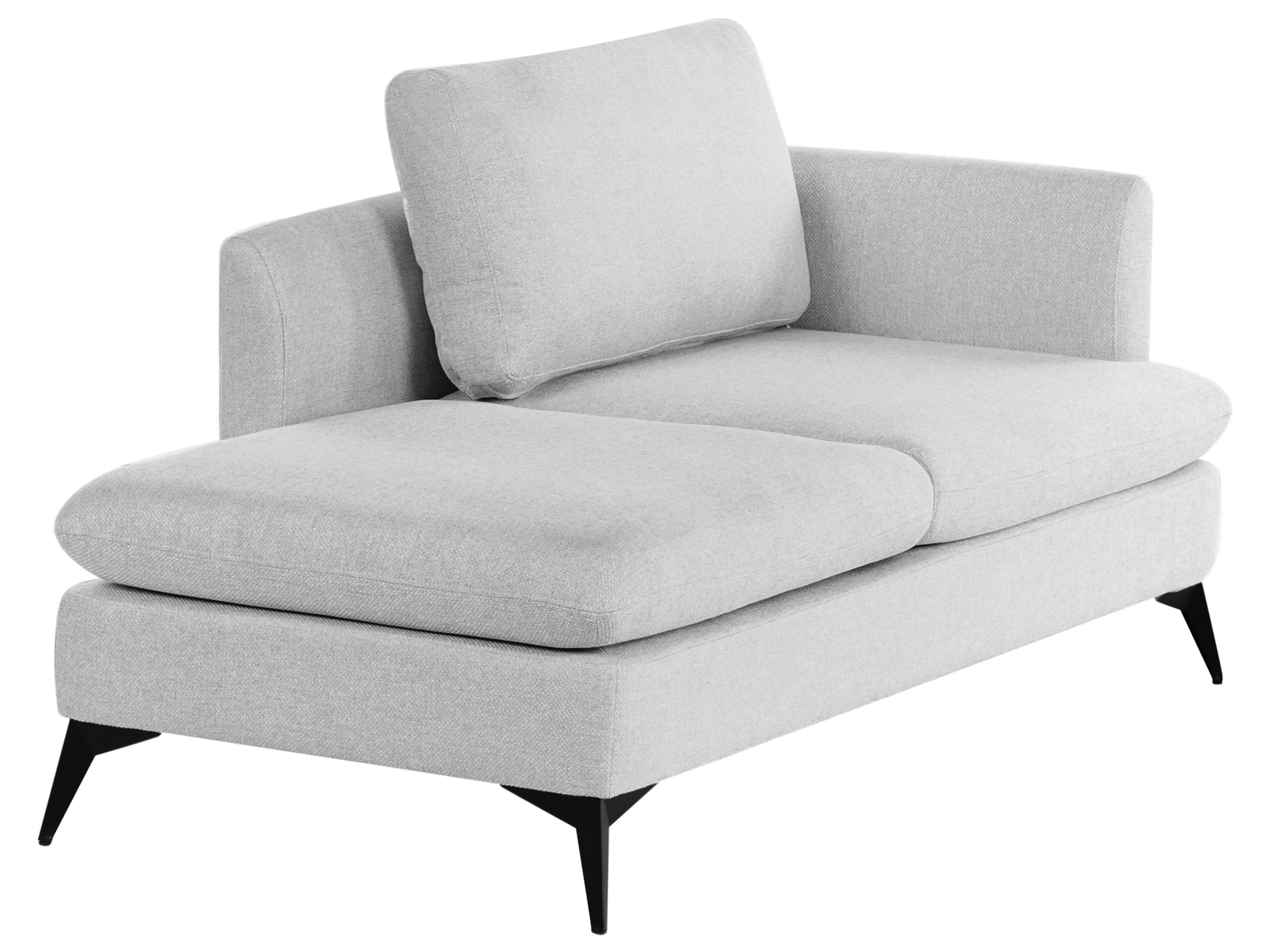  Right-Hand Chaise Lounge SIEVOZ Fabric Light Grey