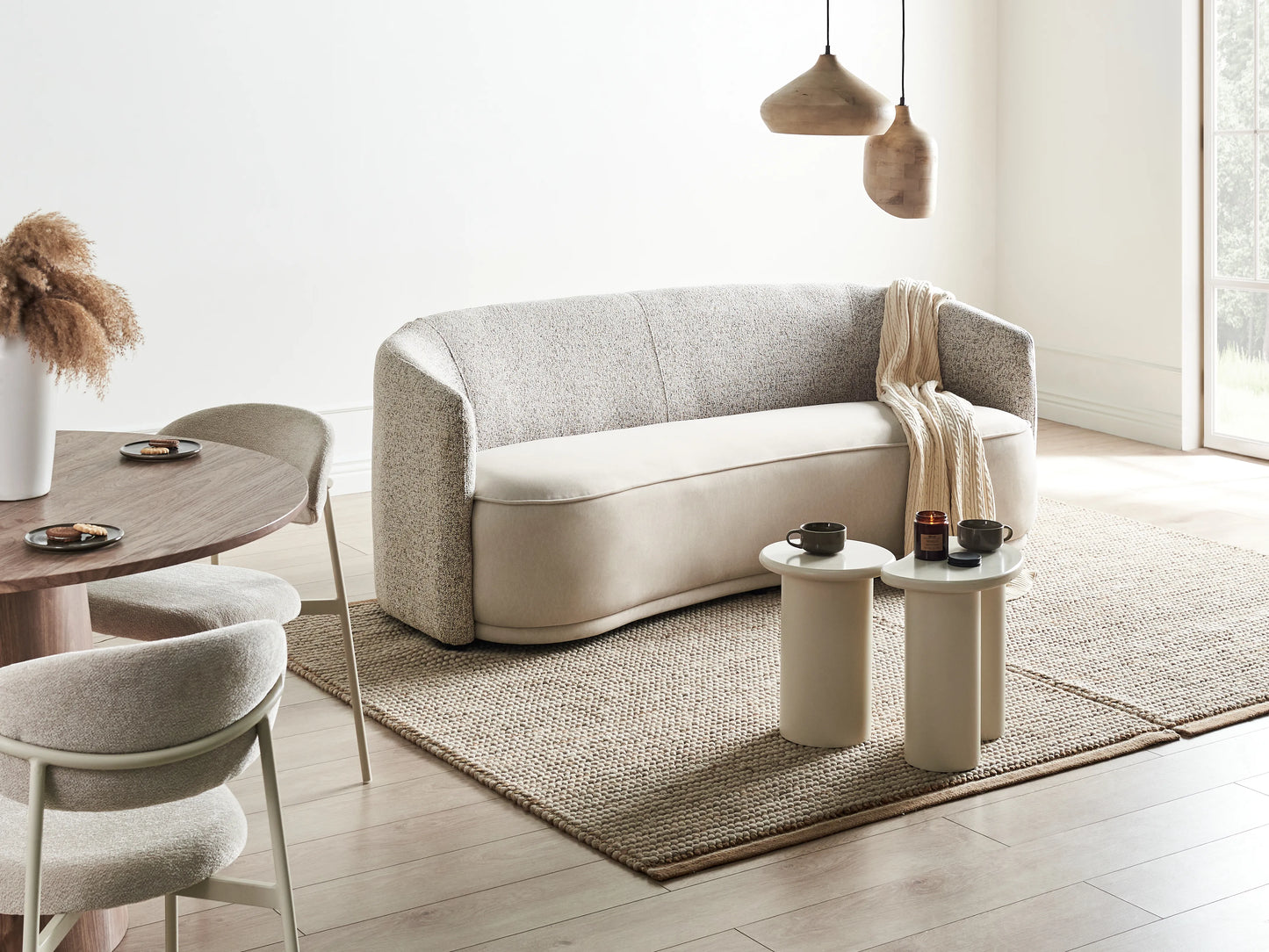 3 Seater ROSET Fabric Light Beige