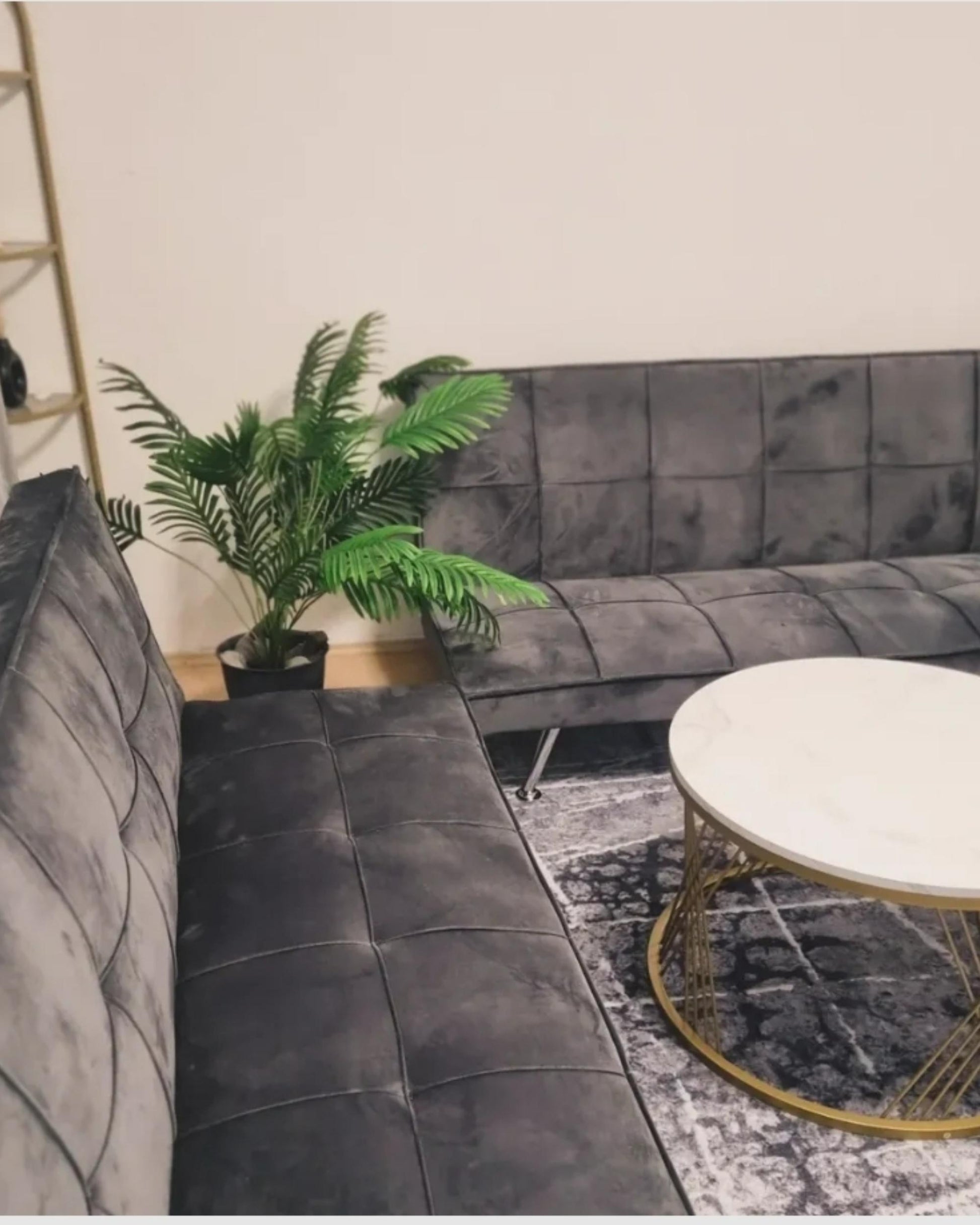  Sofa Bed 3 Seater HASLE Fabric Grey